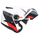 SHIRO EXPLORER MAVERICK MOTO MODULAR CAPACETE BRANCO PÉROLA VERMELHA